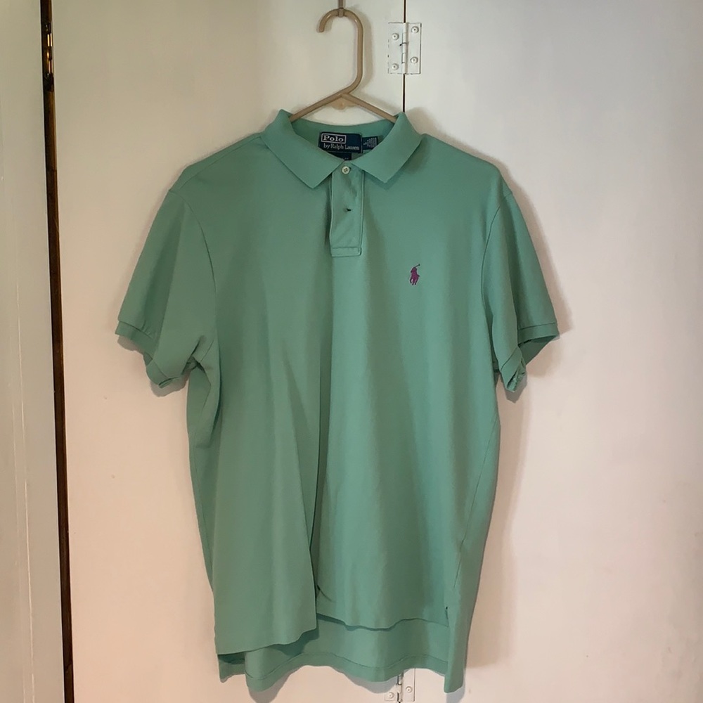 Green polo shirt size L